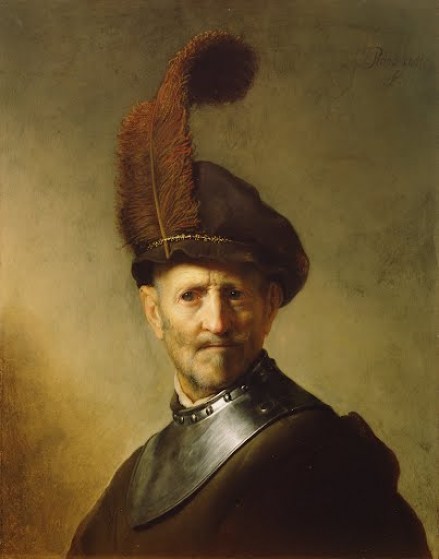 An Old Man in Military Costume - Small